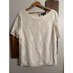 Peridot boutique white lace blouse size Medium